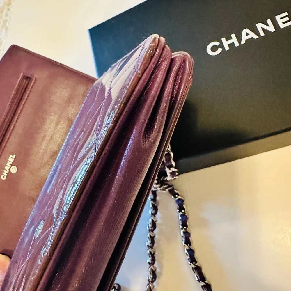 Chanel Quilted Burgundy Wallet On Chain - Picture 14 of 16